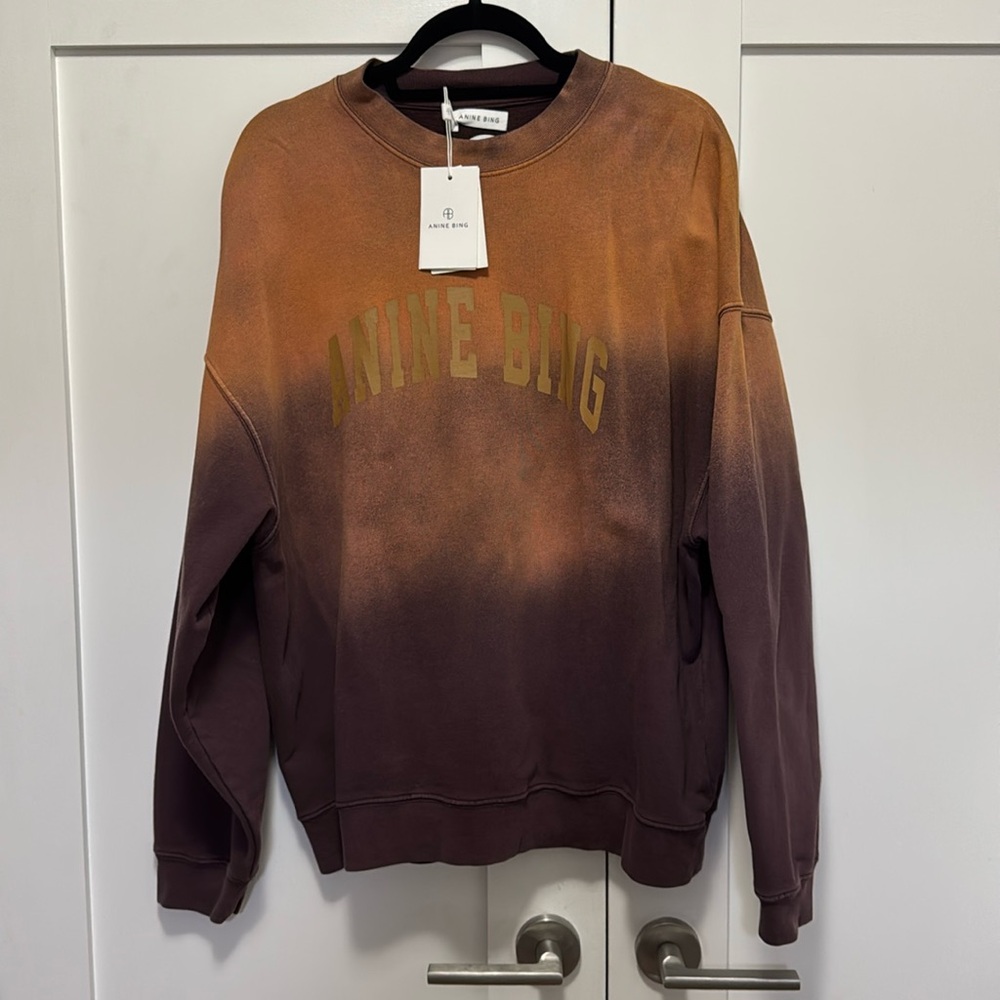 NWT Anine Bing sweatshirt size medium tie dye burgundy